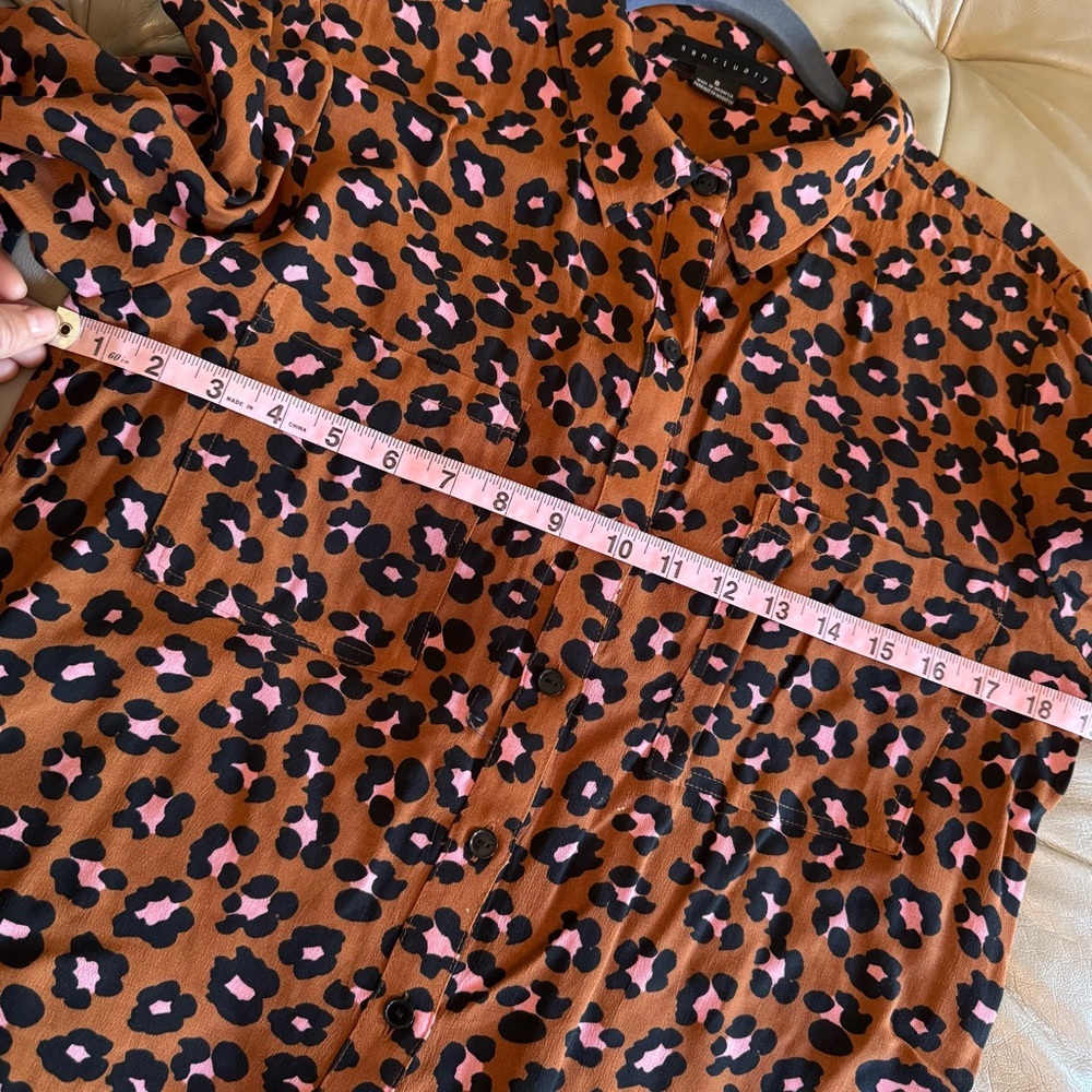Sanctuary Leopard Print Top - Brown with Pink/Black - Picture 6 of 9